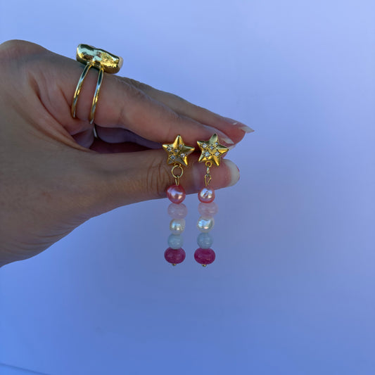 Mermaids Blush Star Earrings