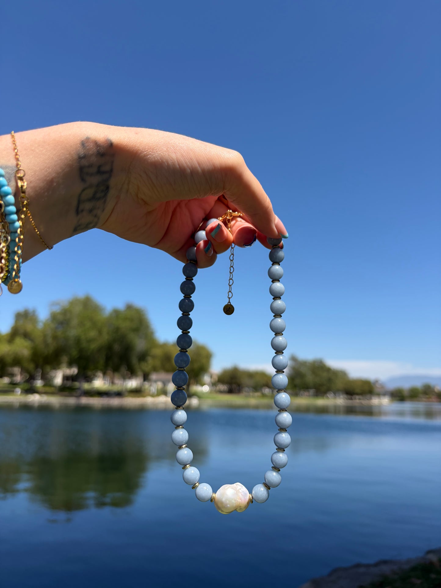 Blue Halo Necklace