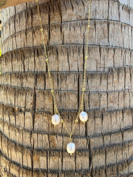 Celeste Pearl Drop Necklace